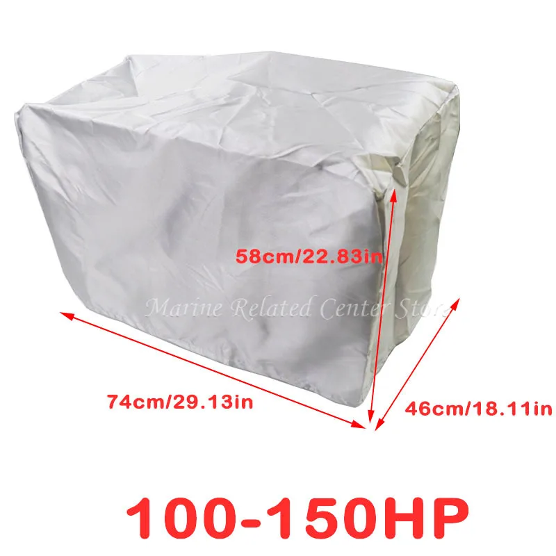 Motor Engine Boat Cover 15-250HP 210D  Waterproof  Anti UV Dustproof Cover Marine Engine Protector Canvas Yacht Half Outboard