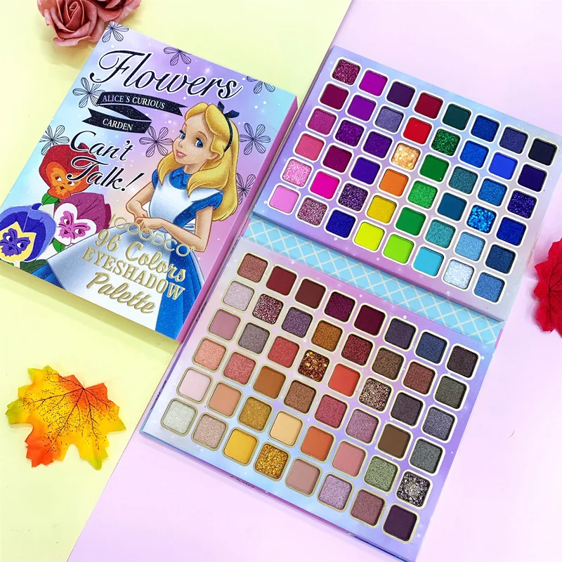 Book Style 96 Colors Glitter Eyeshadow Palette Multicoloured Matte Sequin Eye Shadow Palette Cute Fairy Beauty Makeup Products