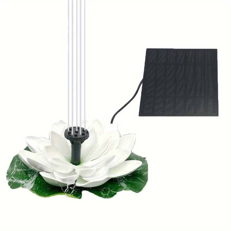 Pompe de fontaine de lotus solaire 1.2W, fontaine solaire de lotus DIY, adaptée au bain d'oiseaux de jardin, décoration d'étang, caractéristiques d'eau