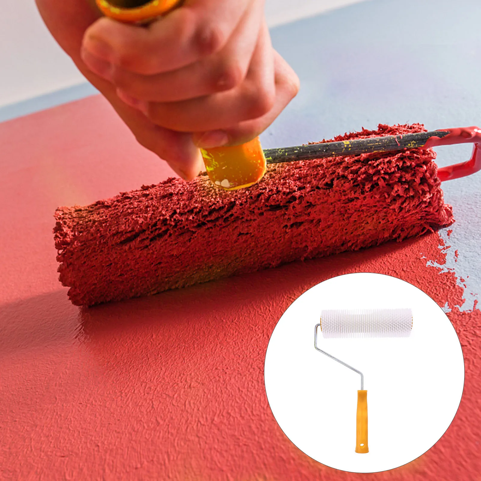 

1 pc Brush Self Leveling Screed Spiked Roller Vent Paint Brush Roller Tool For Epoxy Floor Defoaming Vent Flooring Tool