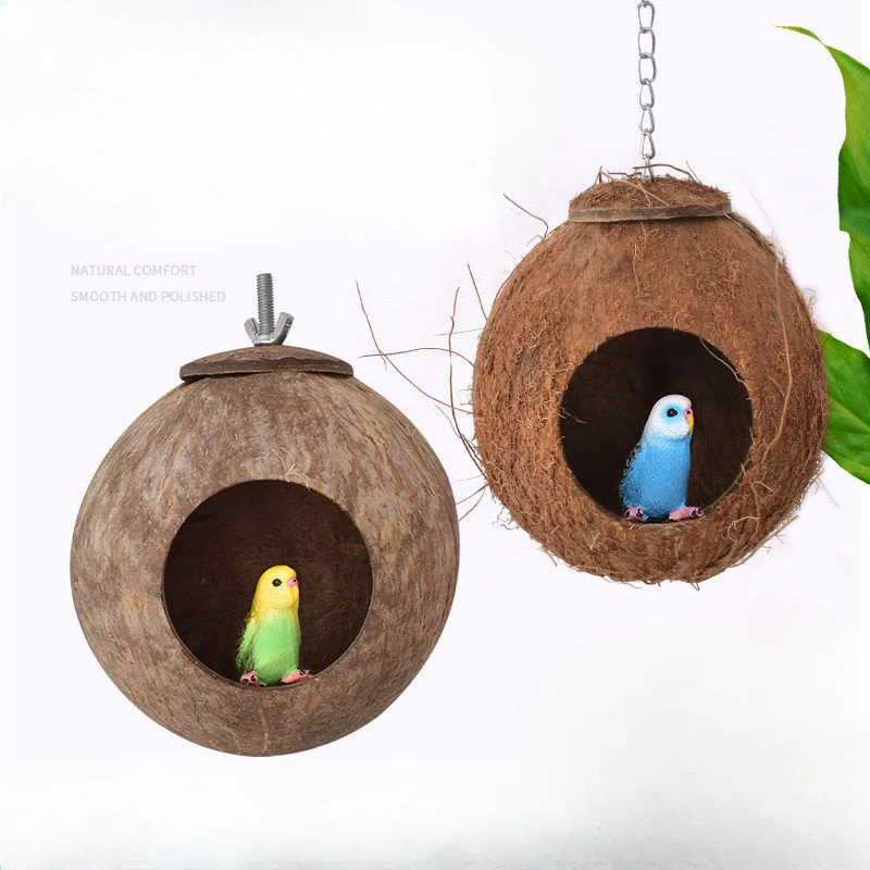 

Coconut Shell Straw Bird's Nest, Pearl Black Phoenix, Budgerigar Parrot Supplie Gear, Grass Nest, Silk