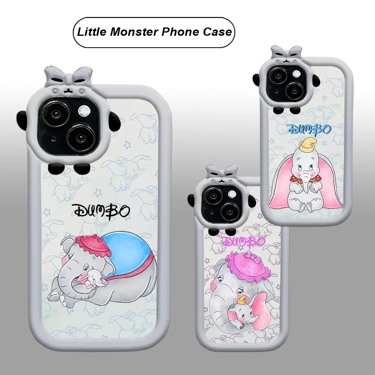 

Cute Disney Dumbo For iPhone 15 14 13 12 11 Pro Max XS Max X XR 7 8 Plus 6S 5S Little Monster Phone Case