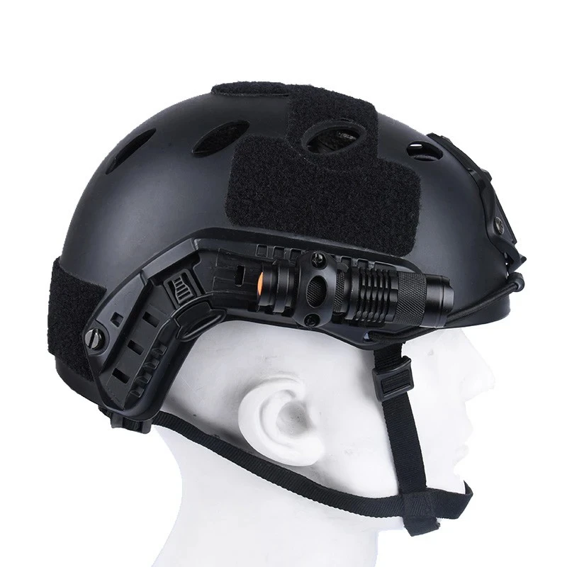 Telescopic Zoom Fast Helmet Light WADSN 100Lumens Hunting Helmet Lamp Strobe LED Mini Scout Light Hat Clamp Holder Camp