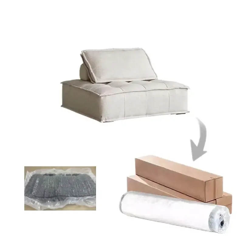 

Minimalist Single Lazy Square Sofa Random Combination Vacuum Compression Velvet Cloth Modular Sectional Compressed Sofa