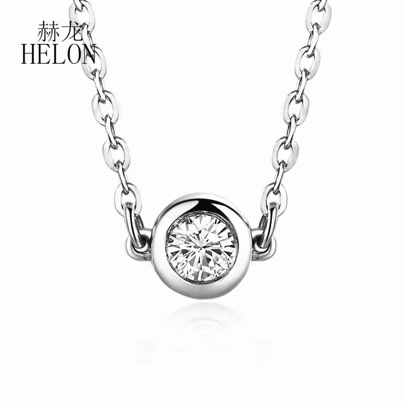 HELON Solid 18K AU750 White/Yellow/Rose Gold 0.1ct Round DEF Color Moissanite Diamond Bracelet Women Trendy Fine Jewelry