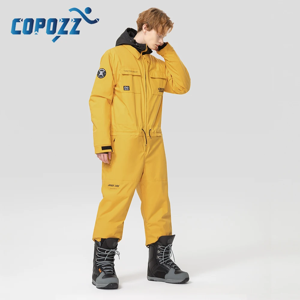 COPOZZ Winter Ski Suit Men Women Waterproof Warm Ski Overalls Outdoor Sports Snowboard One Piece Ski Jumpsuit Skiing Clothing