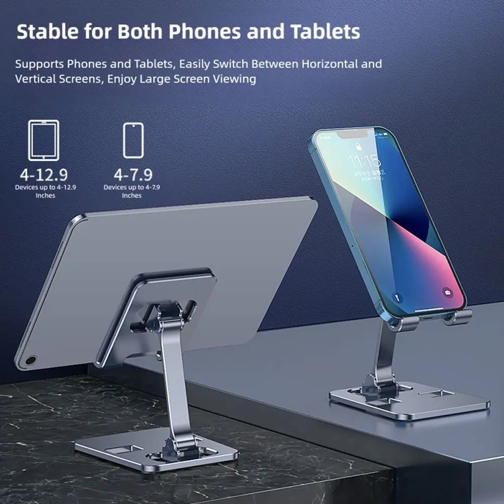 Stable Portable Mobile Phone Stand Aluminum Alloy Universal Smartphone Support Foldable Tablet Holder Desktop Use
