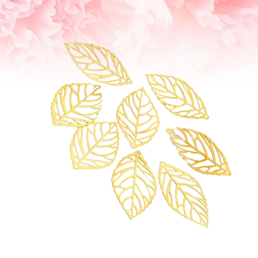 

100Pcs Hollowed Iron Slice Leaves DIY Headdress Crafting Material Hairpins Accessories Metal Pieces for Handmade Jewelry