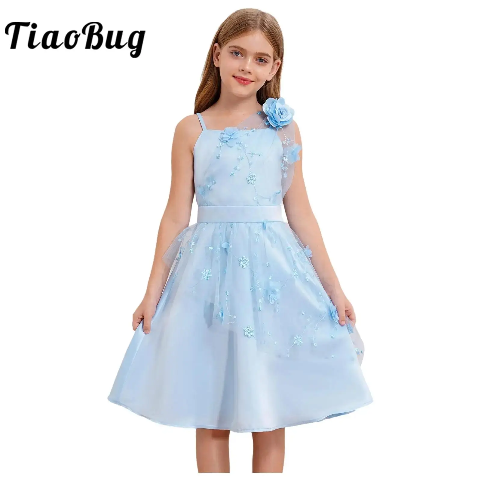 Flower Girls Dress Sweet Princess Party Gown Tulle Dresses for Eucharist Banquet Pageant Wedding Ball Graduation Prom Vestidos