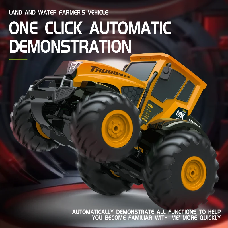 1:14 Scale Amphibious RC Car Full Proportional 4WD Off-road Climbing Farmer Truck Toy Kids Holiday Gift view 4