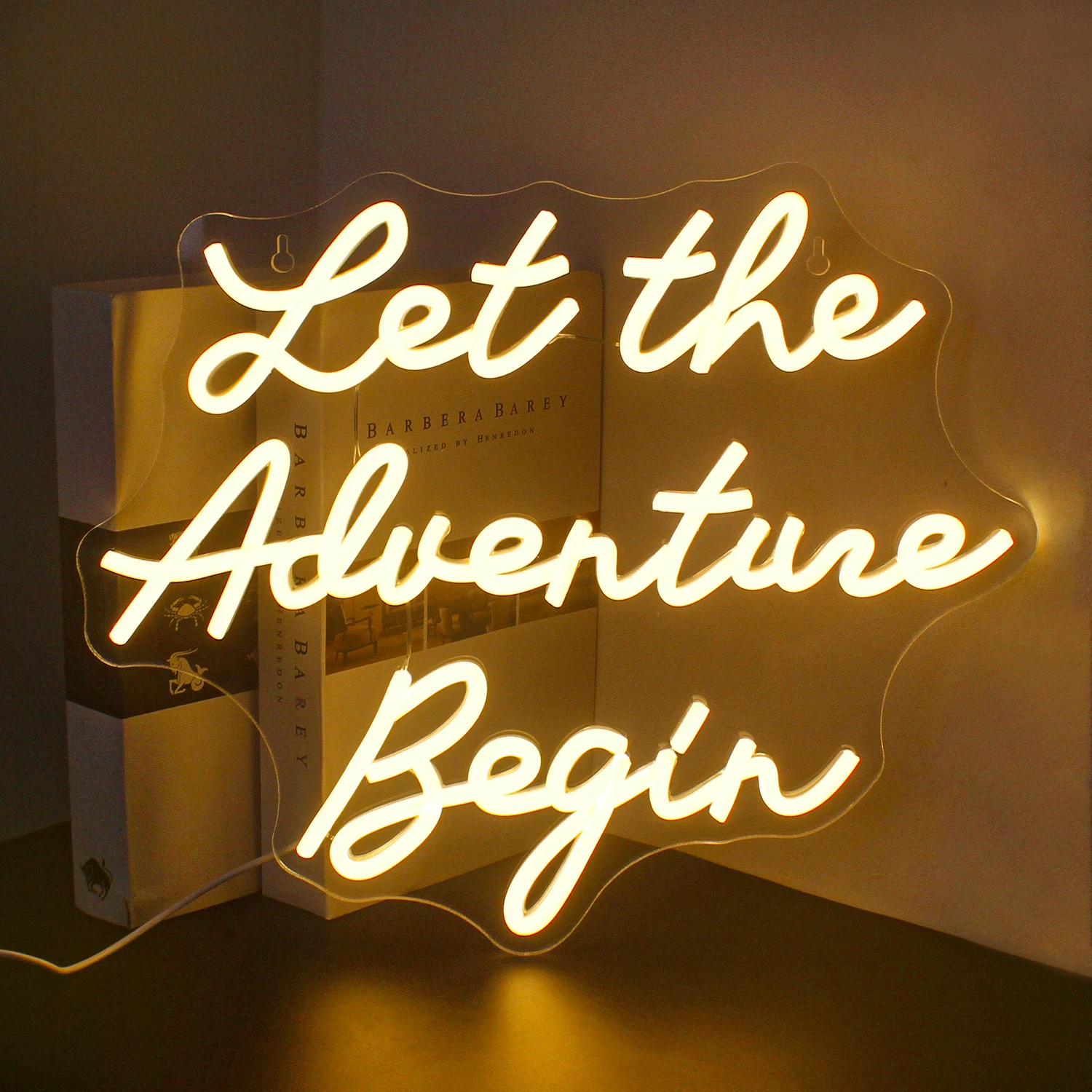 

Let The Adventure Begin Neon Led Sigh Art Letter Настенные светильники Украшение комнаты Спальня Свадьба День рождения Бар Лампа с питанием от USB
