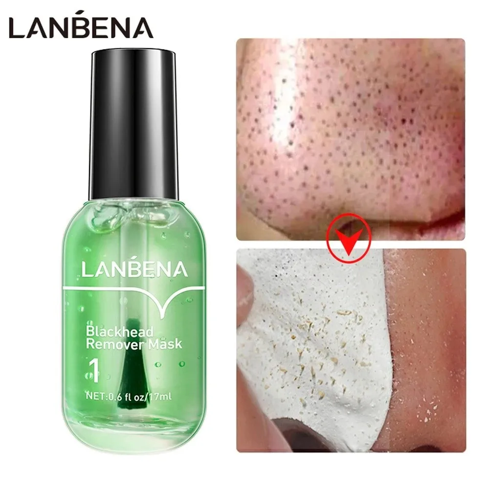 LANBENA Blackhead Remover Mask + Shrinks Pore Serum (Step 1+Step 2) Facial Acne Treatment 17ml