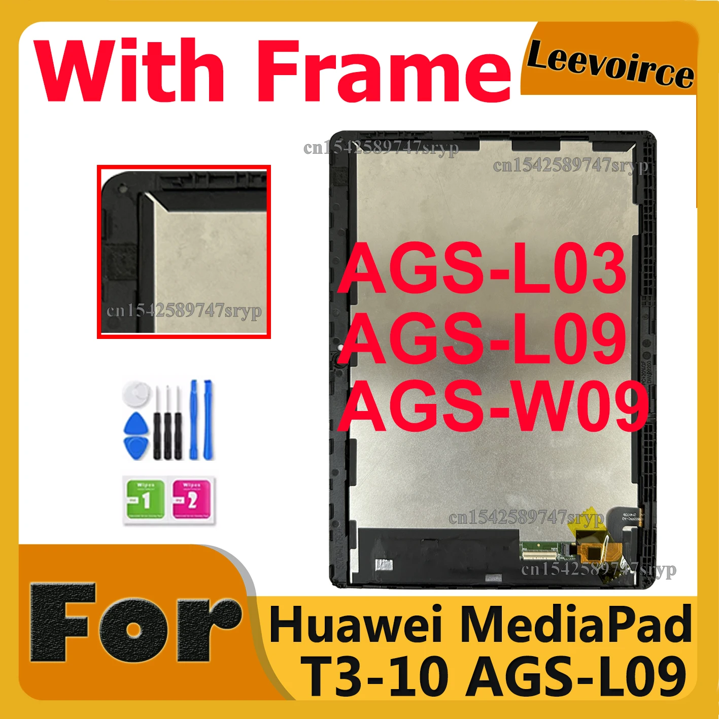 Tablet Display Frame Repair Replacement For Huawei MediaPad T3 10 AGS-L03 AGS-L09 AGS-W09 LCD Touch Screen Digitizer Assembly