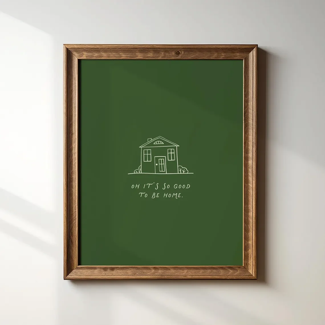 Green Good To Be Home Print: arte de parede moderna, download digital, impressão artística, ideia de presente, estética