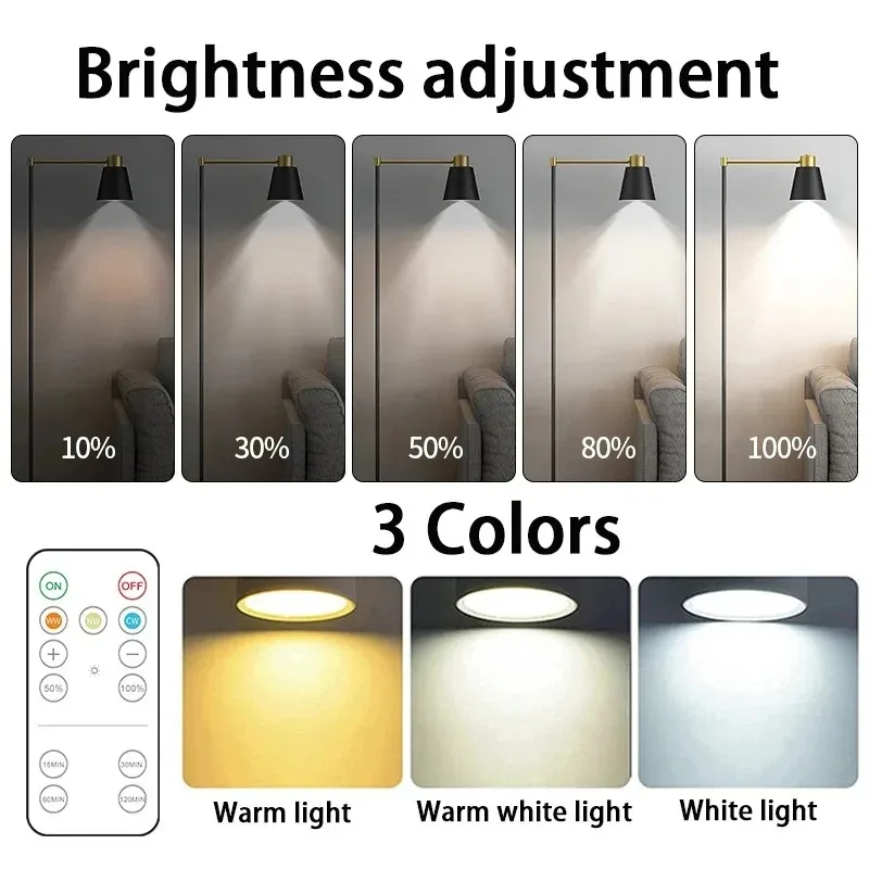 Smart wireless remote control 3 colors 8 LED dimmable night light decoration kitchen closet stair lighting ice ball lamp