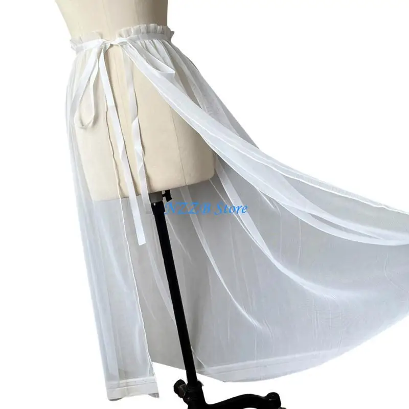 

T21F Tulle Skirt for Women Belt On Long Tutu Skirts Maxi Skirt Overskirt Floor Length Overlay Tutu for Wedding Party Gifts