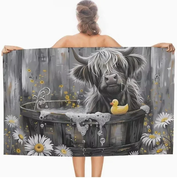 Blue Striped Beach Towel Quick Dry Soft Absorbent Travel Towel_voghion.com