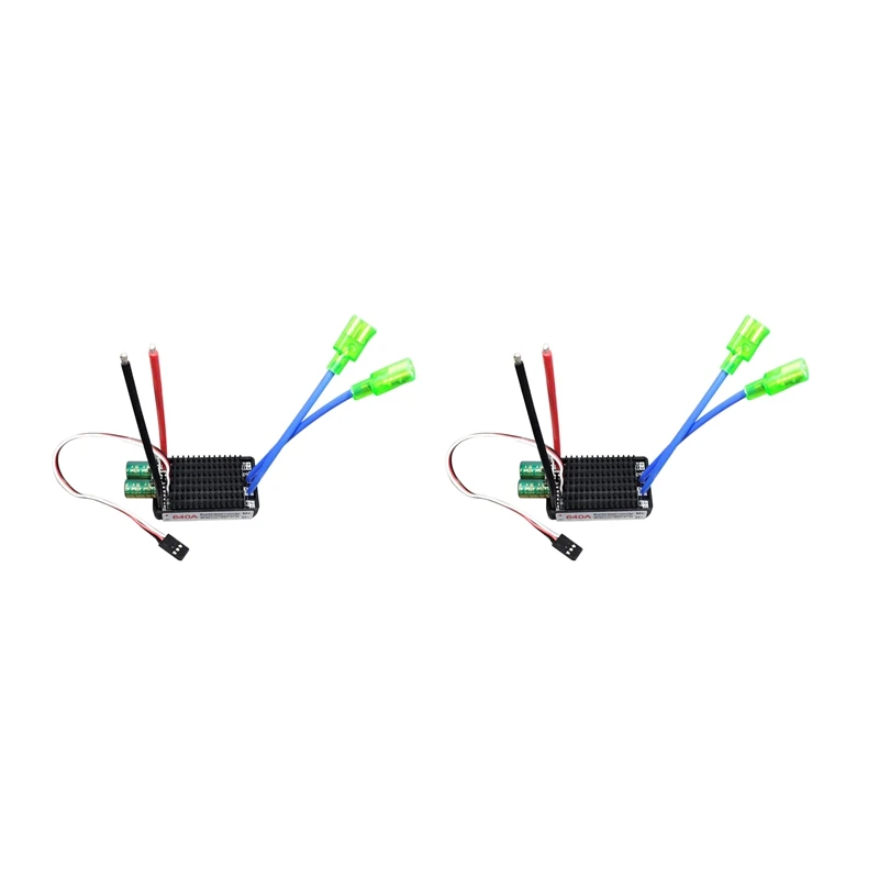 2X High Power 12V-24V Waterproof Bidirectional RC ESC Brush ESC For RC Car And Boat 640A