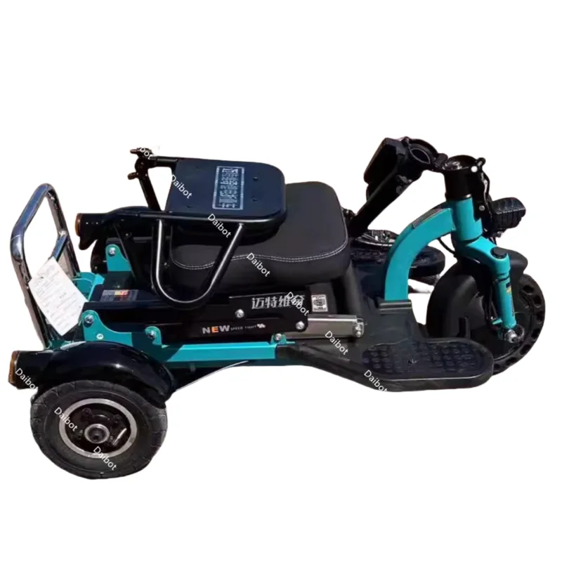 Picture 5: Small Folding Mobility Electric Tricycle Vehicle Removable Battery For Elderly Family 3 Wheel  Electric Scooter With Pull Rod