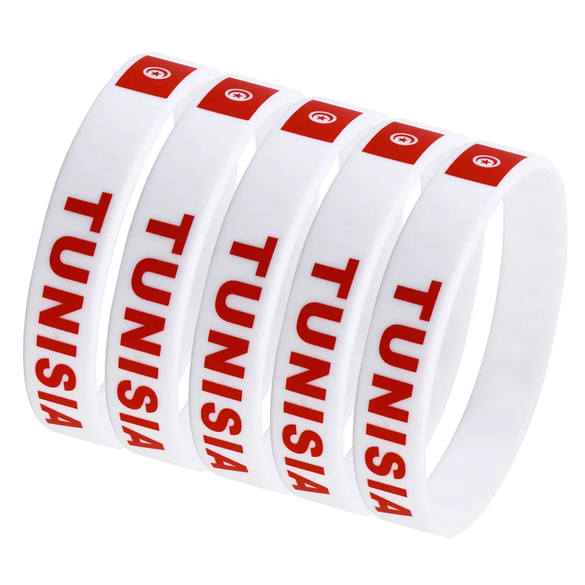 5Pcs Country Silicone Wristband Printed Flag Bracelet Sports Game Cheer Hand Ring Football Match Country Flag Printed Bracelet