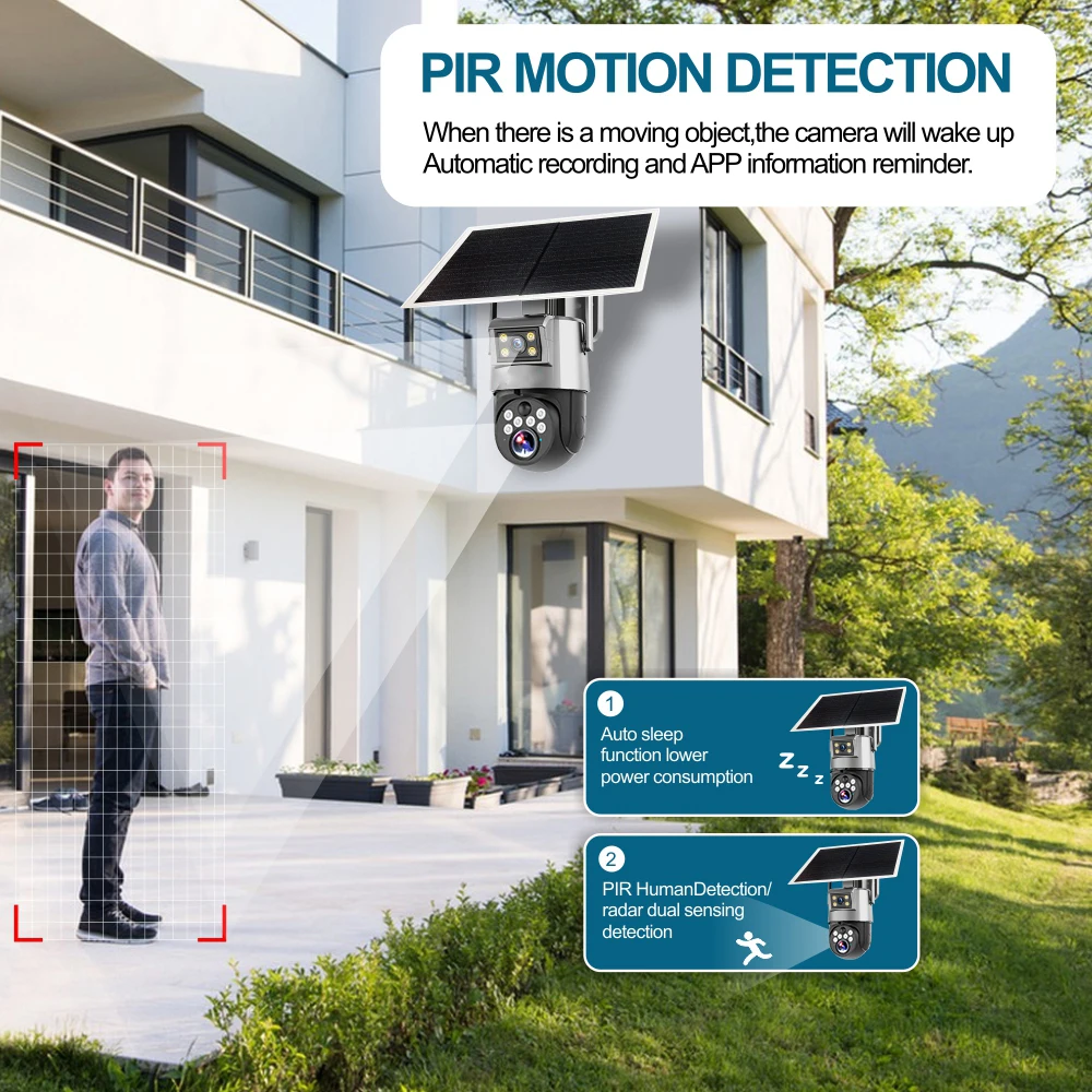 Ubox 6MP 10X زووم بصري 4G بطاقة Sim كاميرا لاسلكية PTZ تعمل بالطاقة الشمسية للمزرعة في الهواء الطلق IP66 Ptz الربط تتبع الإنسان #5