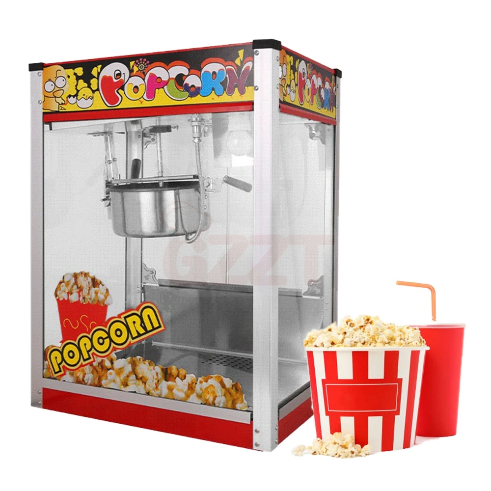 Máquina para hacer palomitas de maíz comercial de 8Oz, parque de atracciones de fábrica de Guangzhou de China, precio al por mayor, máquina profesional para hacer maíz