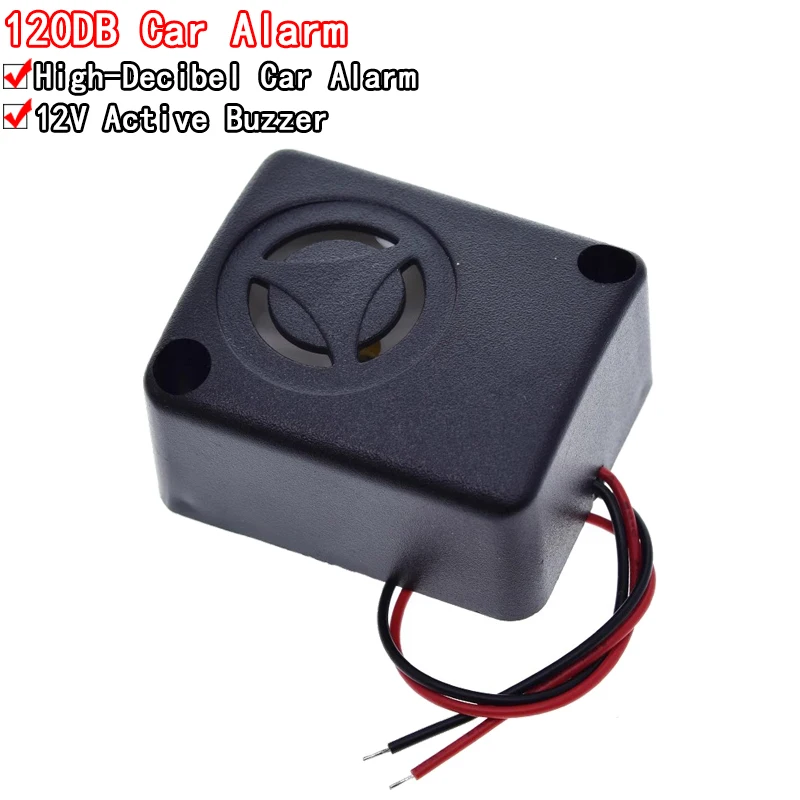 Anti-theft Car Burglar Alarm 6/12/15V 120dB Active High Decibel Buzzer Safe Box Burglar Alarm Car Accessories QSI-4840