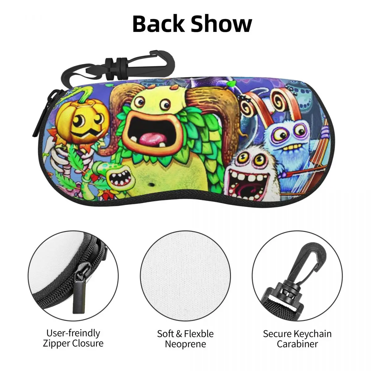 내 노래하는 괴물 캐릭터들 쉘 안경 케이스 보호용 선글라스 박스 여성 남성용 부드러운 안경 가방 파우치