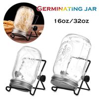 16/32oz Sprouting Jars with Screen Lids Sprouts Growing Kit Wide Mouth Mason Jar Seed Germination Kit Indoor Sprouter Set