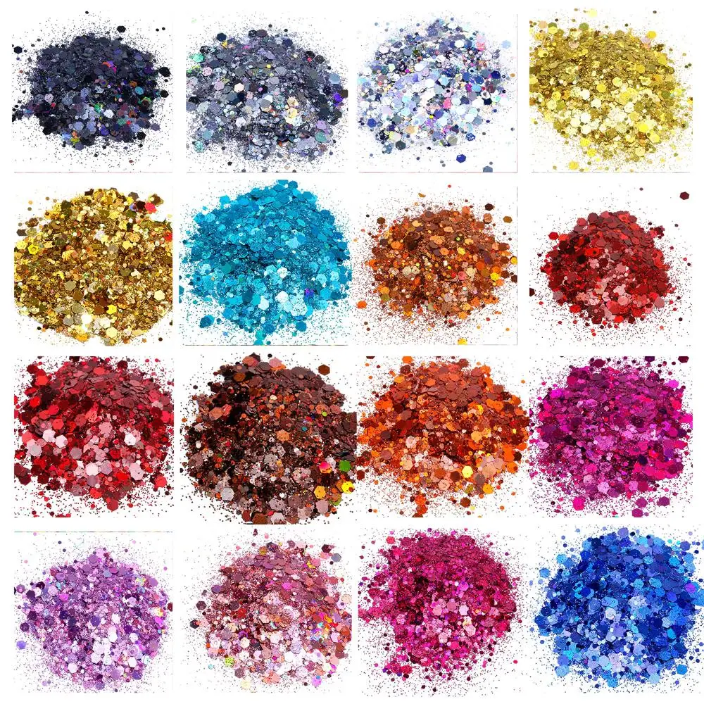 

1KG Pack Holographic Bulk Glitters Powder Polyester Glitter For Crafts Rainbow Bulk Glitter Suppliers Polish Loose Glitter 1000G