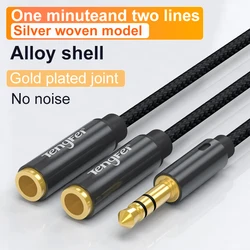 Headphone Splitter 3.5mm 2 Way Aux Male to Female Earphone Audio Adapter Double Stereo Y Splitter Cable For TV Phone PS4