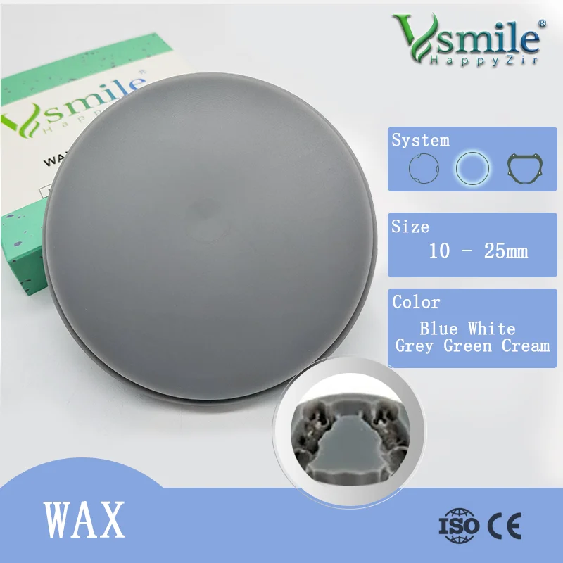 

5pcs 98mm Vsmile Dental WAX for Open CADCAM Systems Dental Carving Wax Dental Lab for Wieland/Roland/VHF Milling System