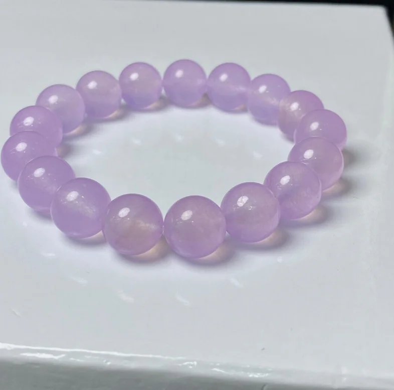 12mm Certified Nature Icy Lavender Burmese Beads Jade jadeite Bracelets Bangle