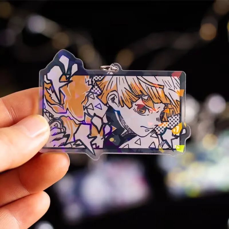 

Убийца демонов, брелок-подвеска с лазерным прослойкой и известными сценами «Моя жена Зеницу, Танджиро, Зуко и Иносуке».