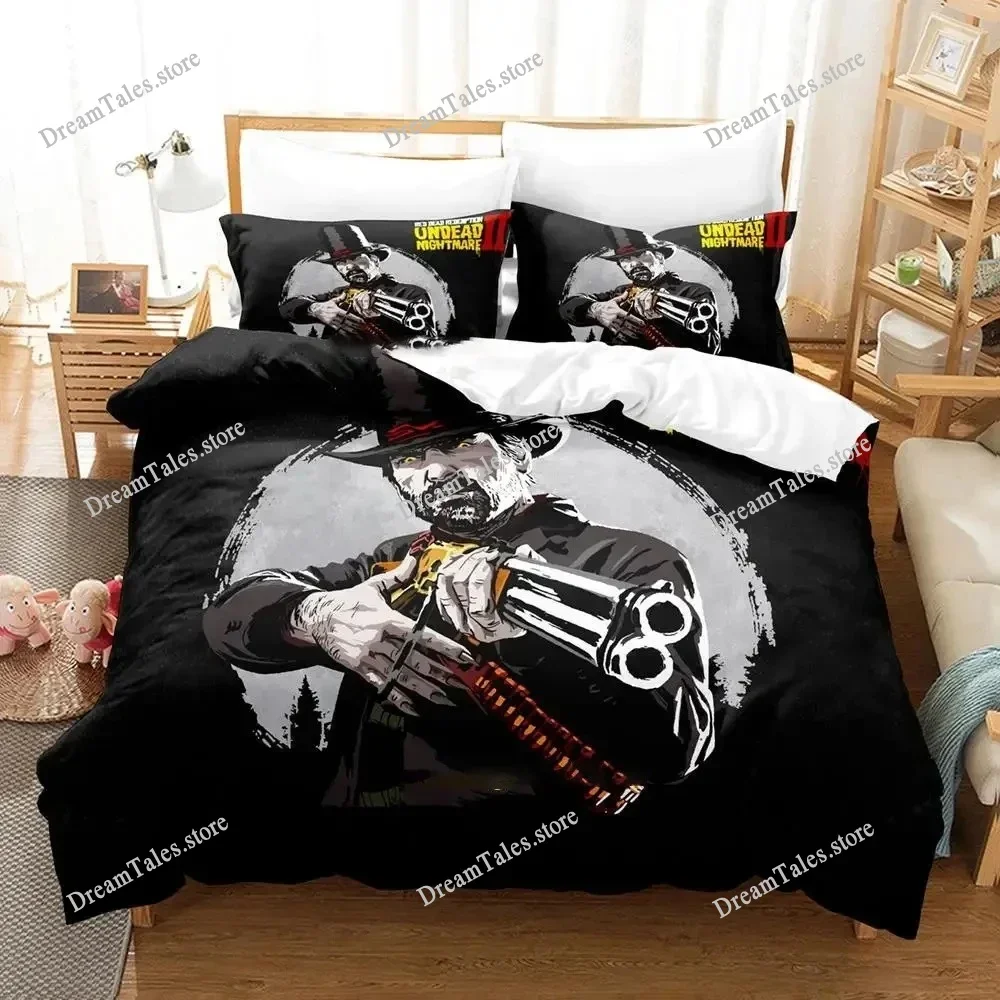 

Undead Nightmare Red Dead Redemption Game Style Duvet Cover Pillow Case Bedding Set Quilt Cover Double Bed Home Textile