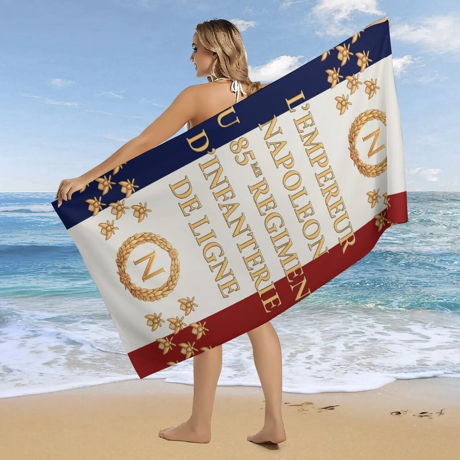 Napoleonic French 85th regimental flag Beach Towel Bath towels large articles for home offers Beach Towel