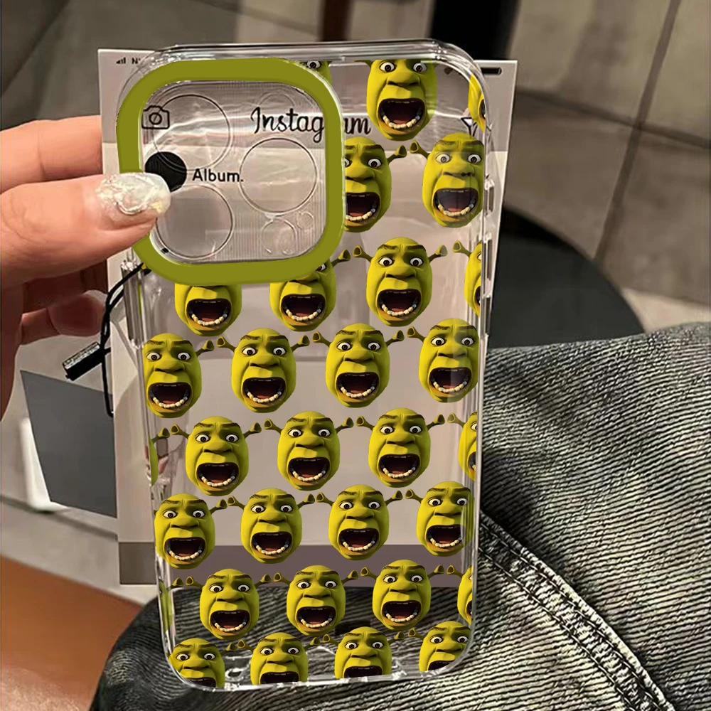 Cartoon Funny Movie Shreks Clear Phone Case For iPhone 11 12 13 14 15 16 Pro Max Mini X Xs XR 7 8 plus Se2020 Transparent Cover