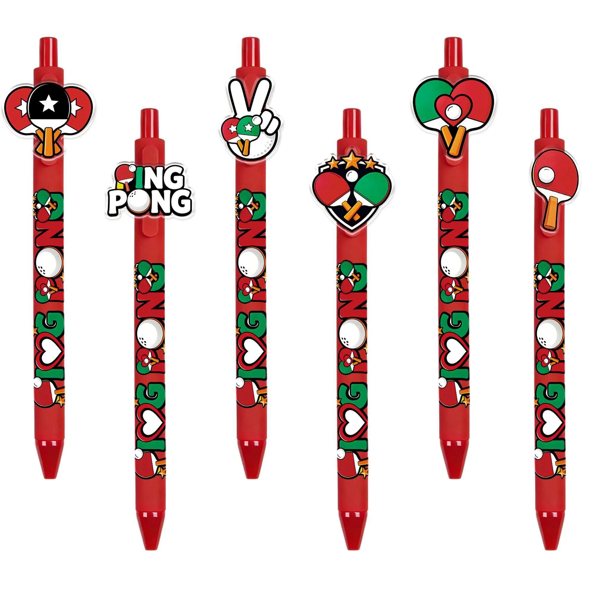 

6/12 штук шариковых ручек в спортивном стиле для настольного тенниса, подходят для студентов, для письма и рисования.