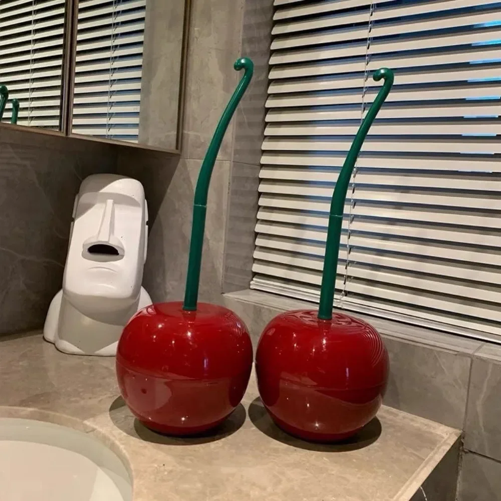 1Pcs cherry Toilet Brush Creative Lovely Cherry Shape Lavatory Toilet Brush Holder Set Toilet Holder Bathroom Accessories