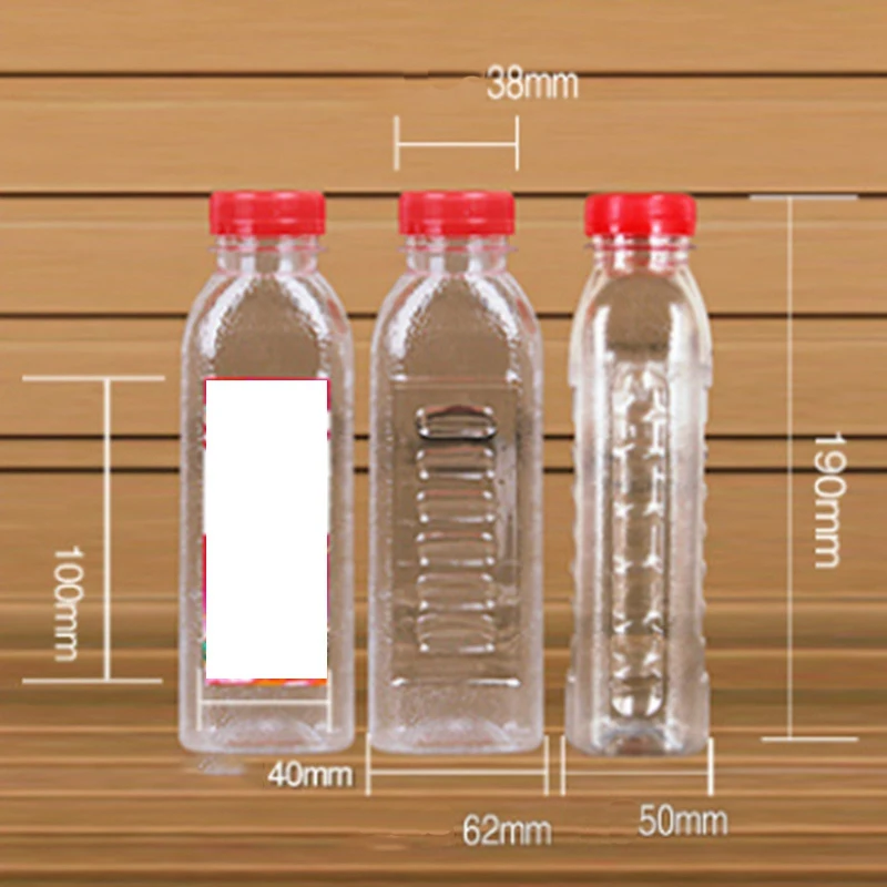 Botellas Vacías de plástico desechables, botellas transparentes con escala, 10 piezas, 400Ml