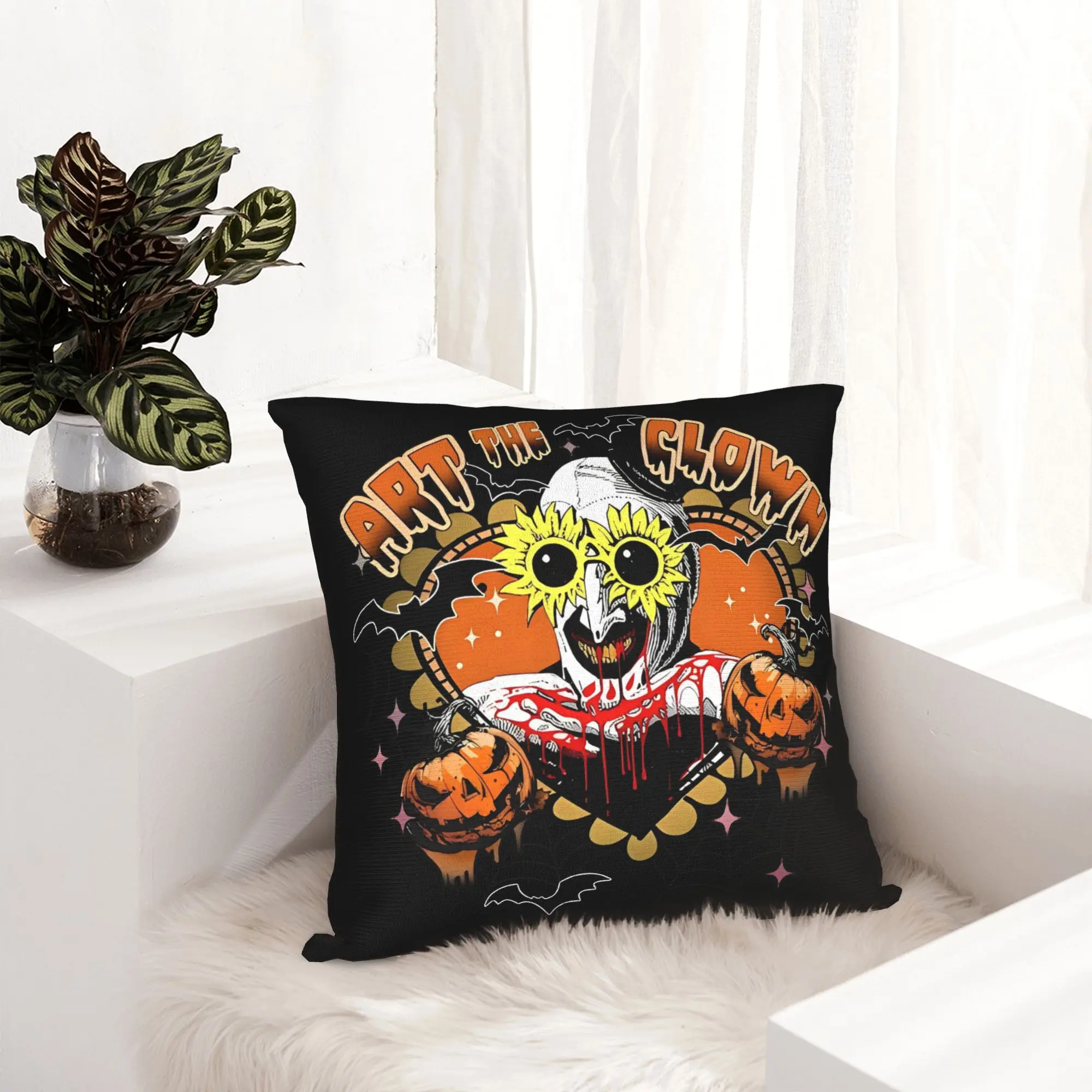 Terrifiers Art The Clown Pillowcase Soft Cushion Cover Gift Halloween Pillow Case Cover Home Zippered