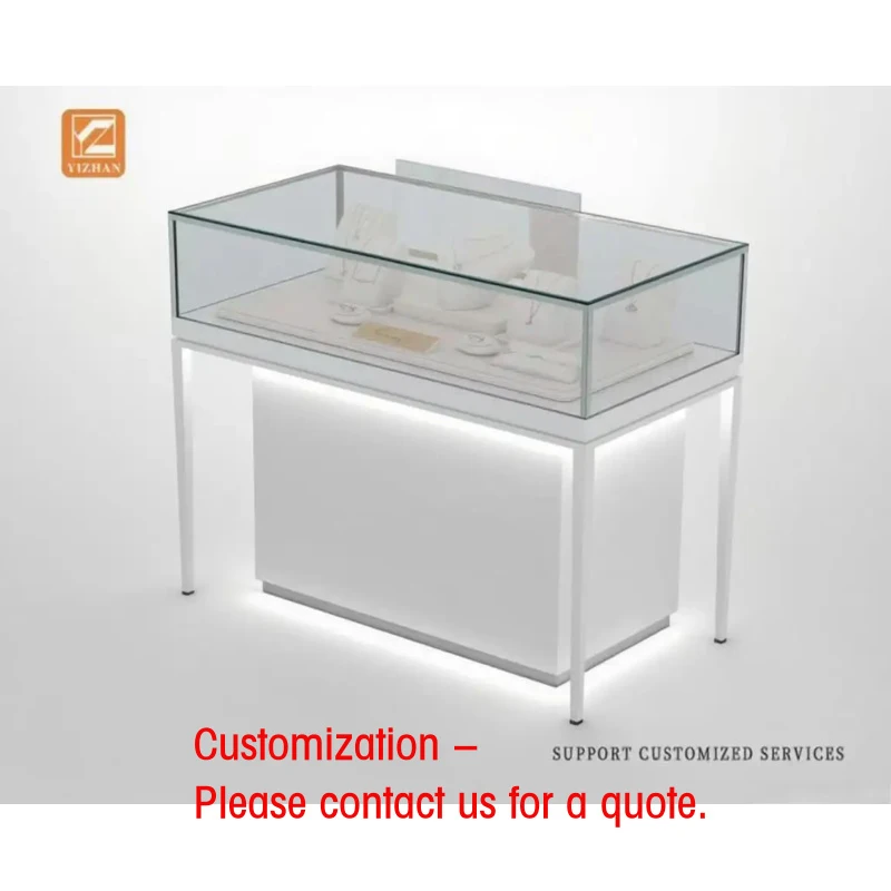 custom.Modern LED-Lit Glass & Acrylic Jewelry Showcase Retail Stores Shopping Malls or Commercial Spaces Elegant Display Cas