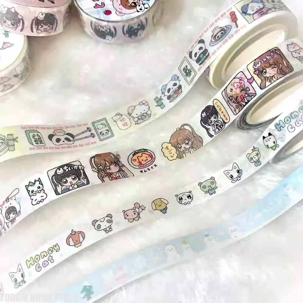 

Винтажные аниме-наклейки Showa Student — клейкая лента 5 м x 1,5 см для скрапбукинга, украшения ноутбука, принадлежности для рукоделия Kawaii