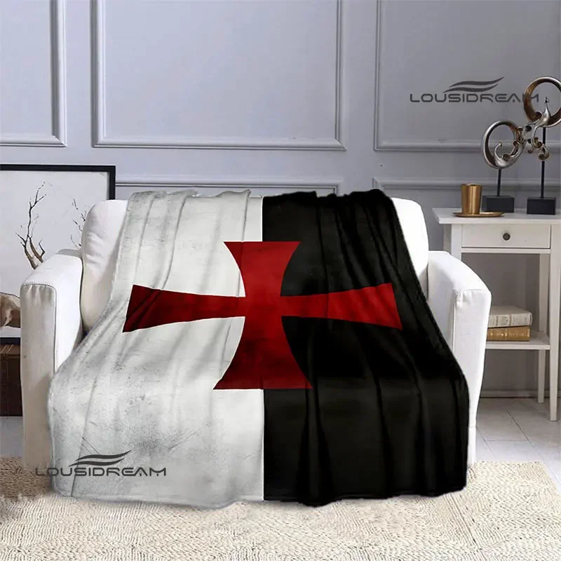 Crusade Cross Templars Knight Printed blanket Flange warm blanket bed linings Picnic blankets Home Travel Born Birthday Gift