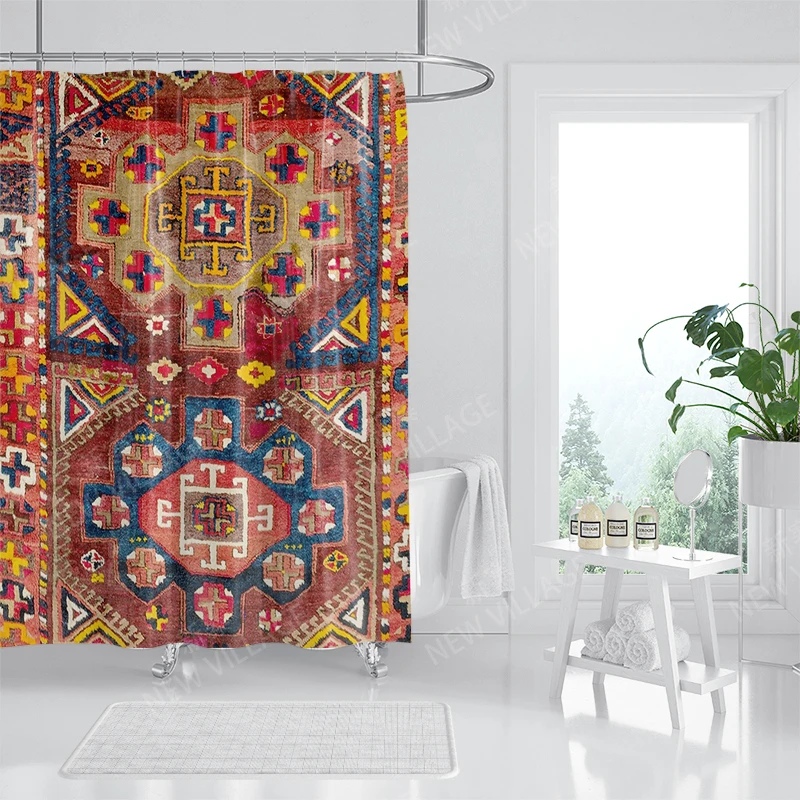 Waterproof fabric shower curtains Bathroom curtain accessories Bath curtain for shower 180x200cm 240*200 boho decoration vintage