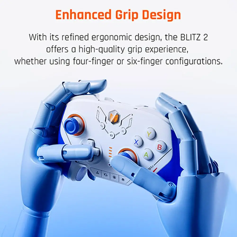 وحدة تحكم لاسلكية Blitz 2 Pro لنظام التشغيل Windows PC Android IOS NS Steam Hall Effect Joysticks Hall مشغلات 2000 هرتز أكثر أملسًا