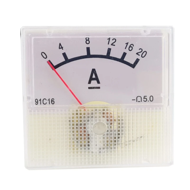 DC0-20A Rectangle Analog Current Panel Ammeter Current Meter 4/8/12/16/20A Ammeter for Electric DIY