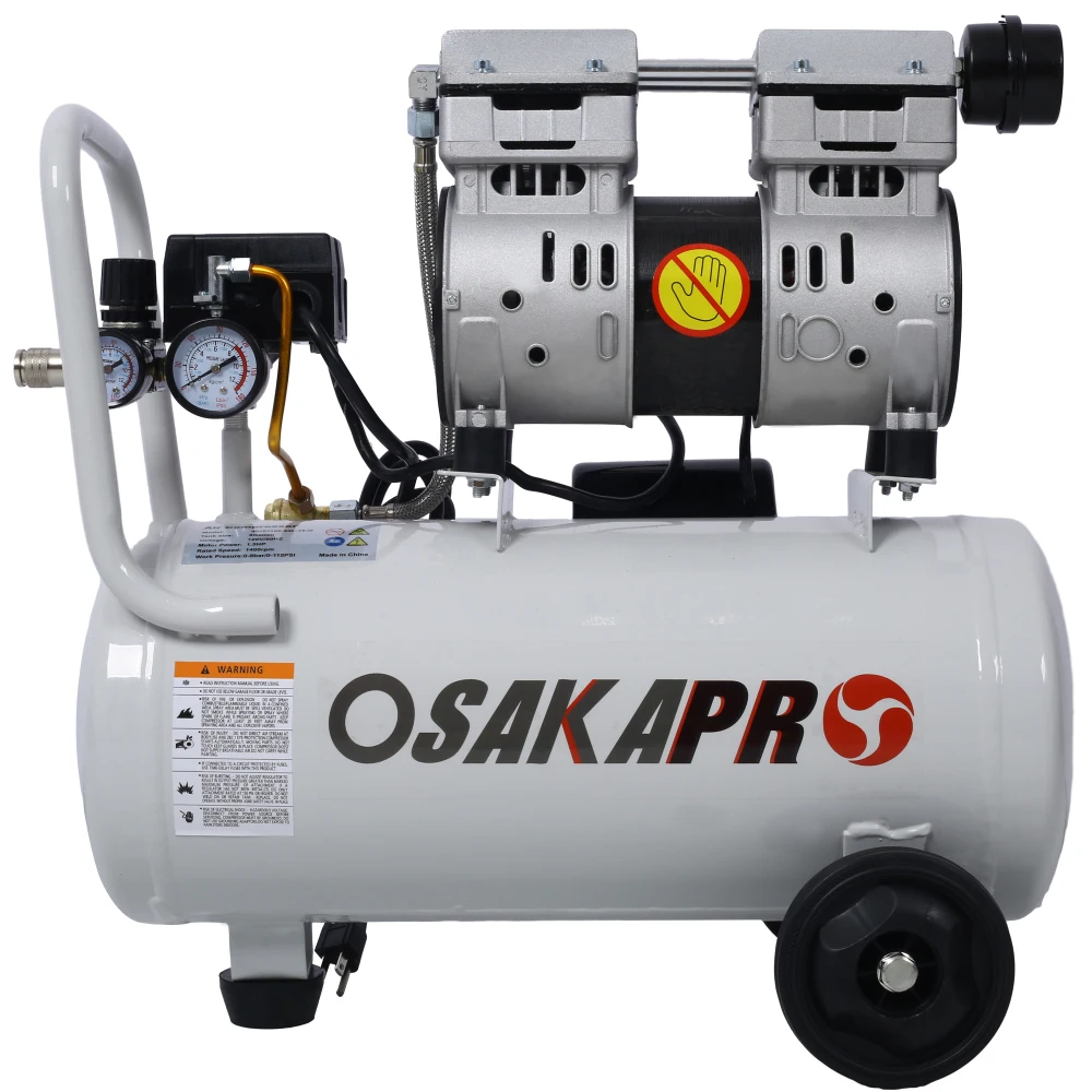 1.5HP Silent Oil-Free Air Compressor 8 Gallon, Oil-Free, Electric Shop Air Compressor Portable,Lightweight with Wheels, 70 dBA