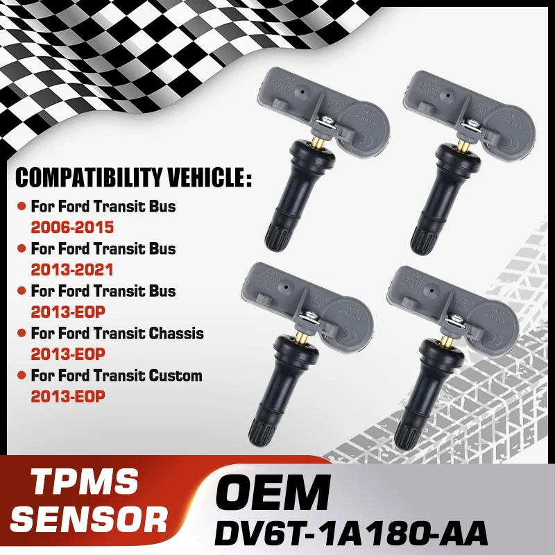 

TPMS Tire Pressure Sensor Monitoring System For Ford Transit Bus Ford Transit Chassis Ford Transit Custom DV6T-1A180-AA 433 MHz