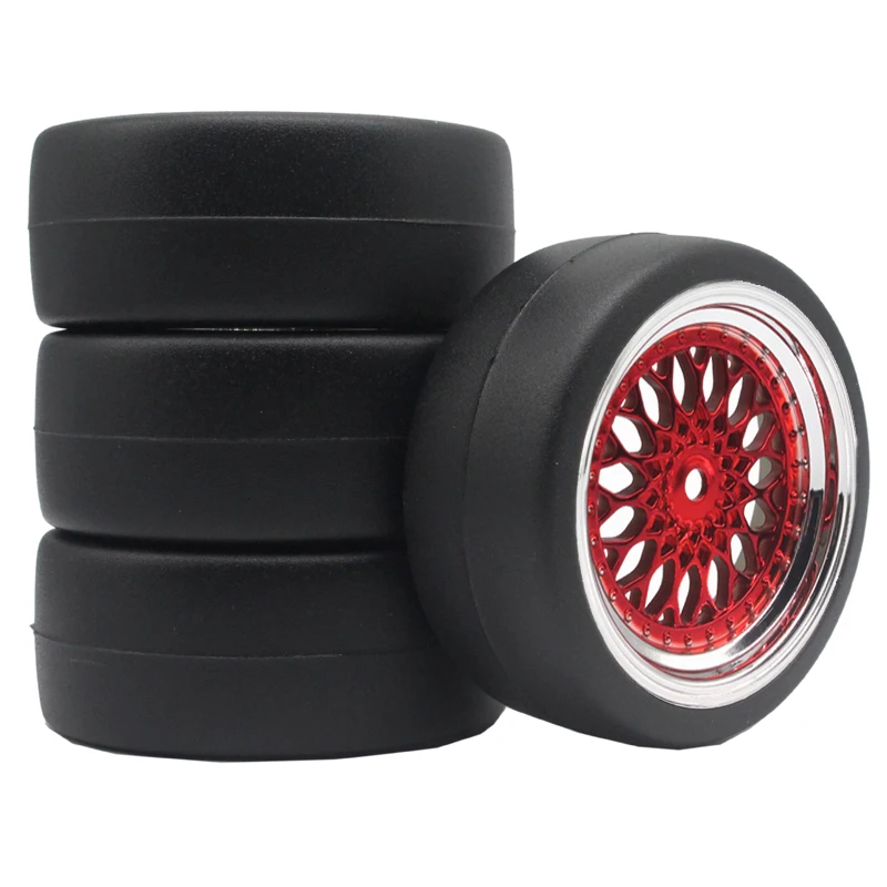 4pcs 1/10 RC Car Smooth Surface Drift Tyres, Professional Upgrade for HSP 94123 D4 D3 Drift Vehicles